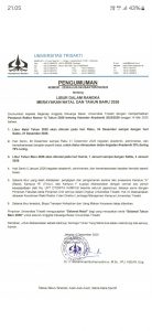 Libur Dalam Rangka Merayakan Natal dan Tahun Baru 2026