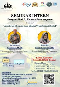 SEMINAR INTERN Program Studi S1 Ekonomi Pembangunan mengadakan Seminar Intern